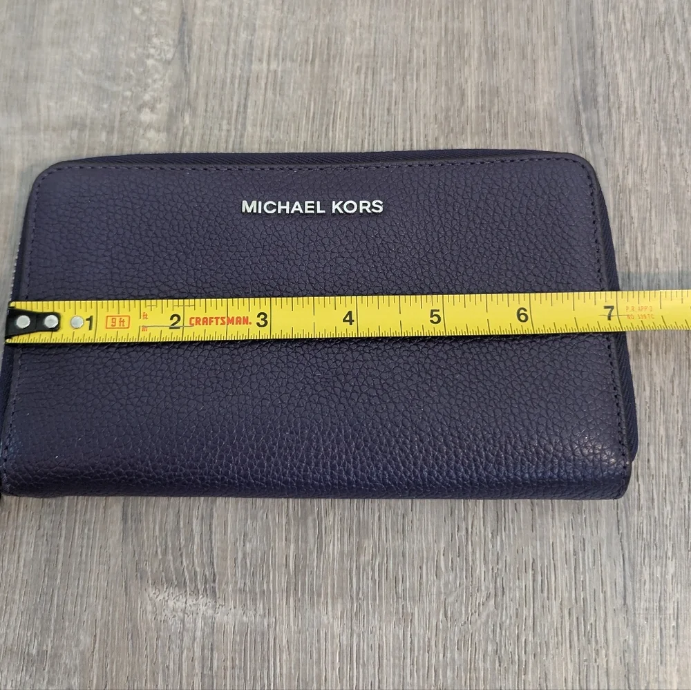 Michael Kors Dark Purple Leather Wallet Wristlet